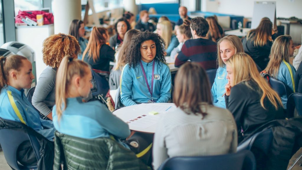 Mentoring session at City Football Academy