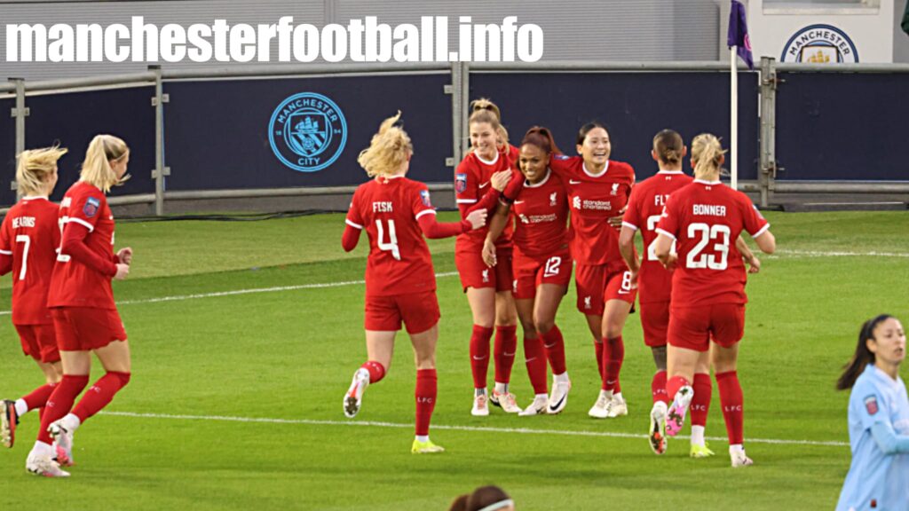 Liverpool captain Taylor Hinds celebrates her goal against Manchester City - Sunday January 21 2023