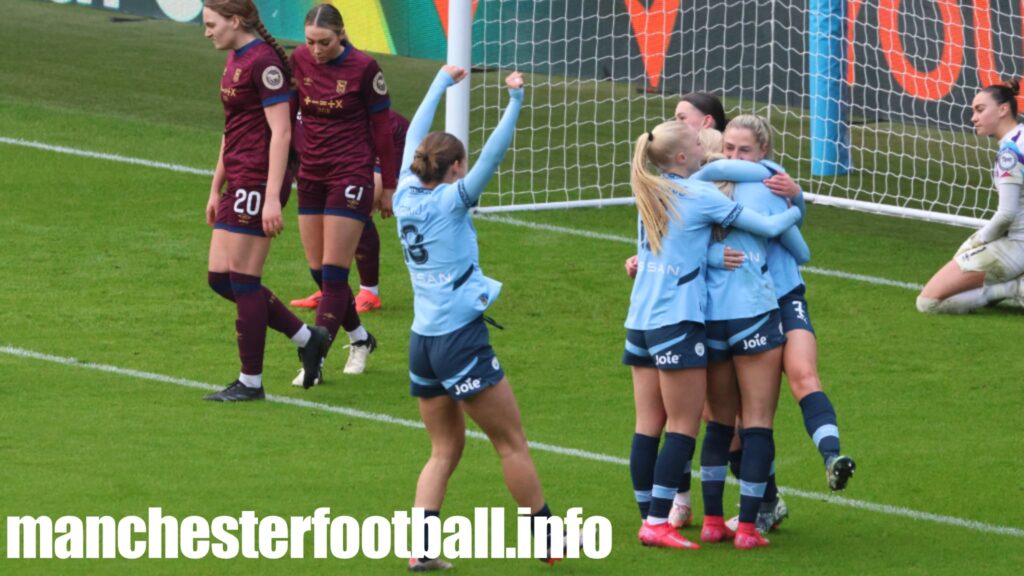 Laura Coombs celebrates her goal against Ipswich Town Women - Man City vs Ipswich Town - Sunday January 12 2025