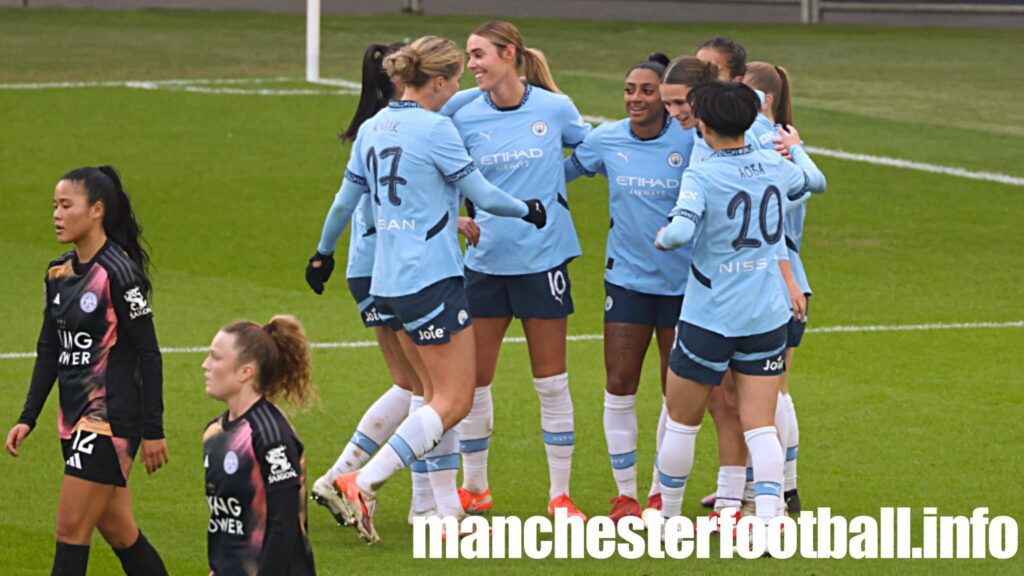 Kerolin Nicoli celebrates her first goal for Manchester City in their Womens FA Cup game against Leicester City - Sunday February 9 2025