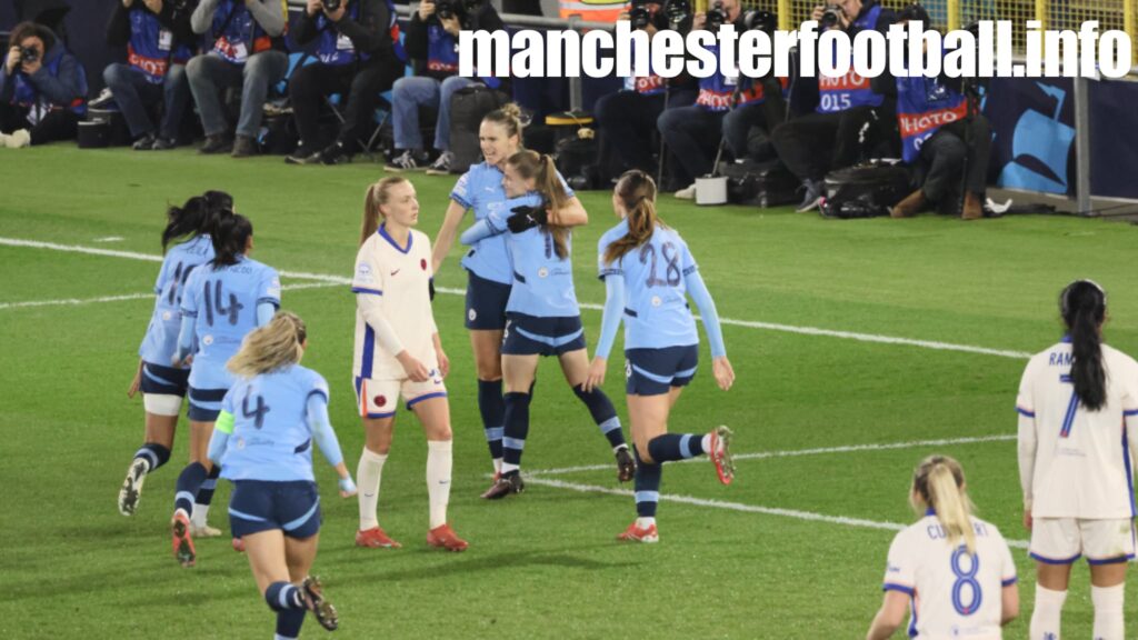 Vivianne Miedema celebrates the opening goal against Chelsea - Wednesday March 19 2025